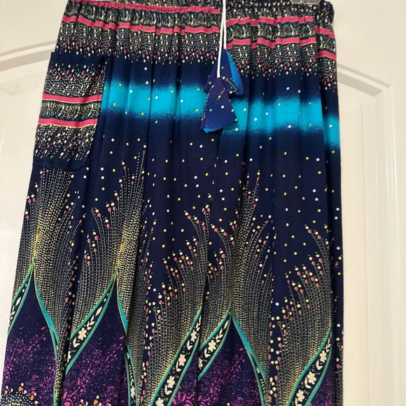 Women's Cinch Bottom Sweatpants Trousers Boho Hippy Smock High Waist. Size M new - Picture 2 of 3